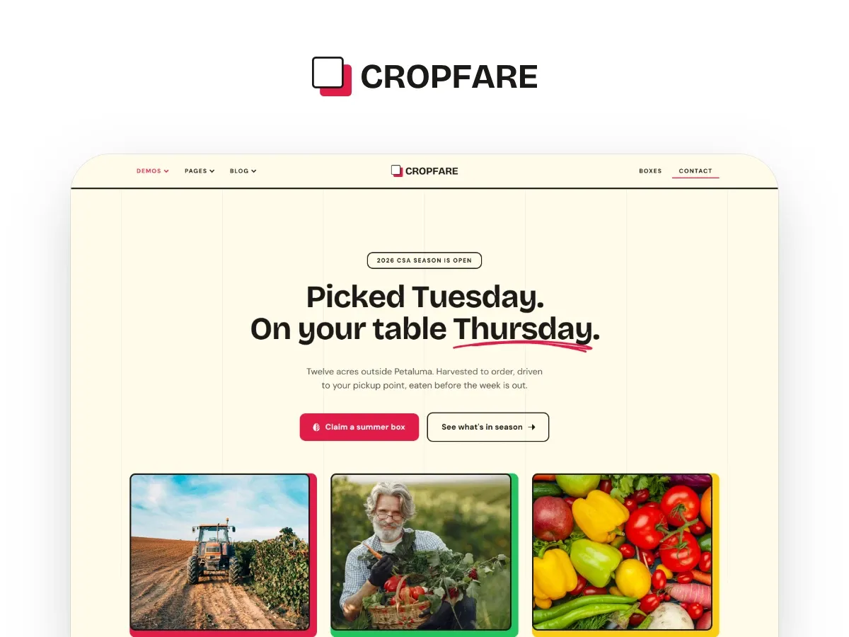 Cropfare — Organic Farm WordPress theme