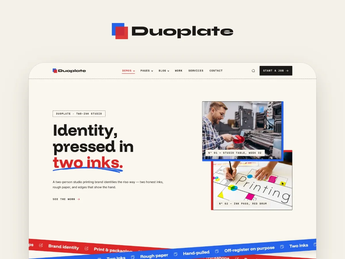 Duoplate — Branding Studio WordPress theme