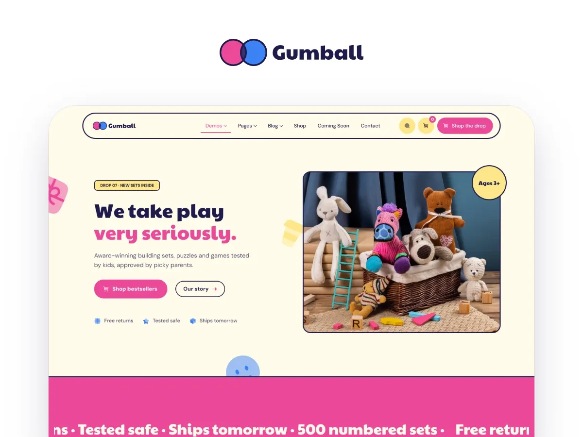 Gumball — Toy Store WordPress theme