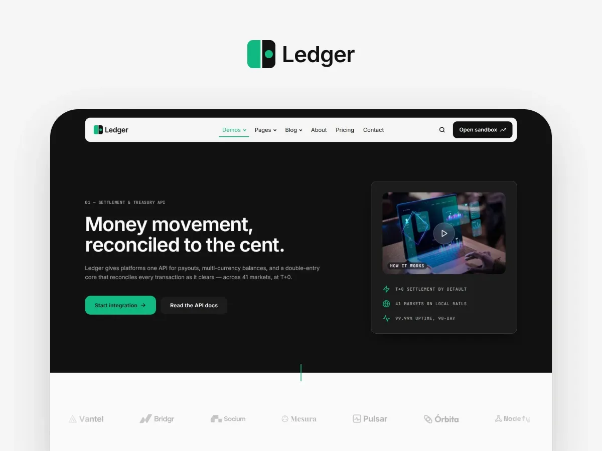 Ledger — Payments WordPress theme