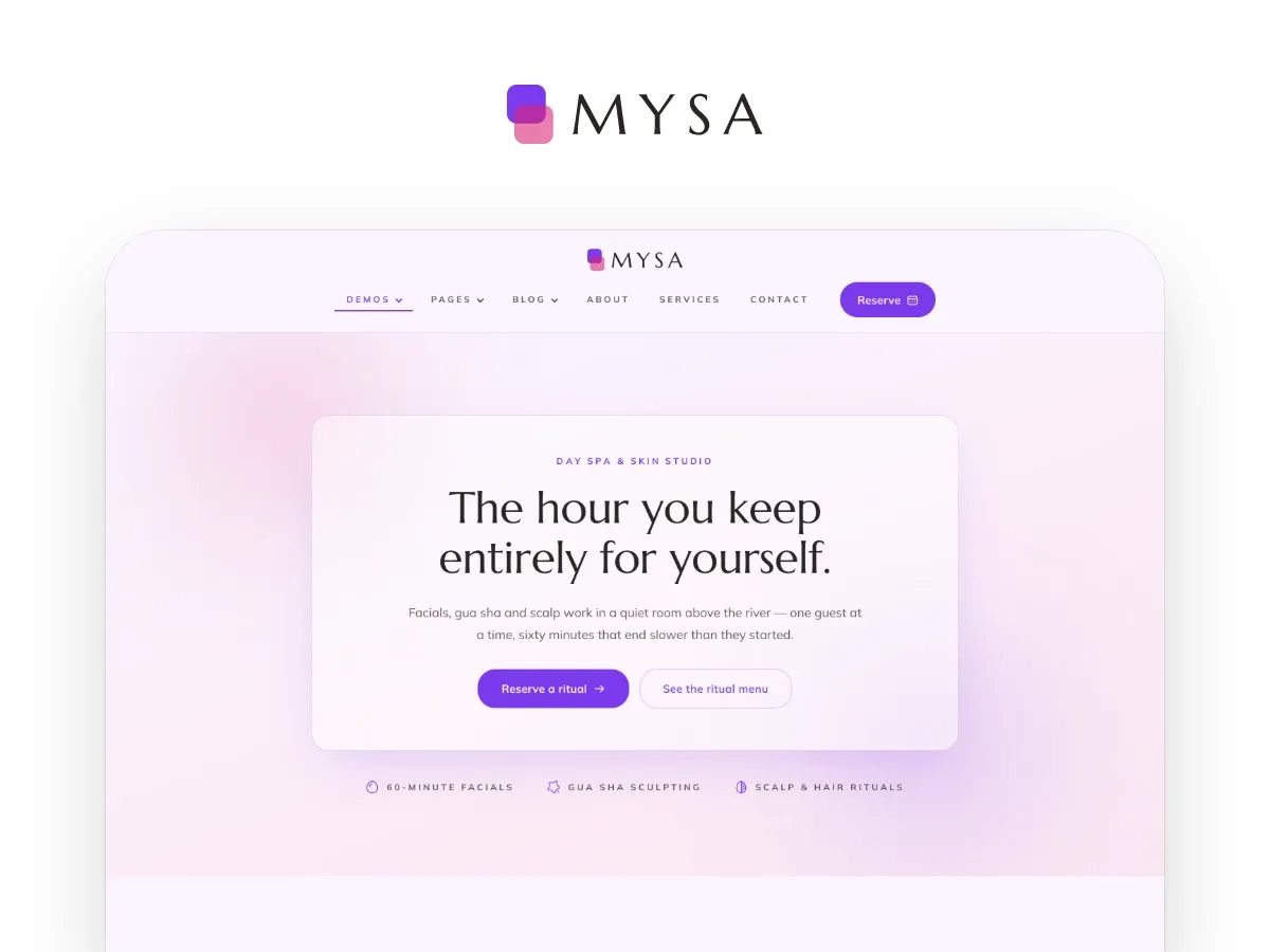 Mysa — Spa & Beauty WordPress theme