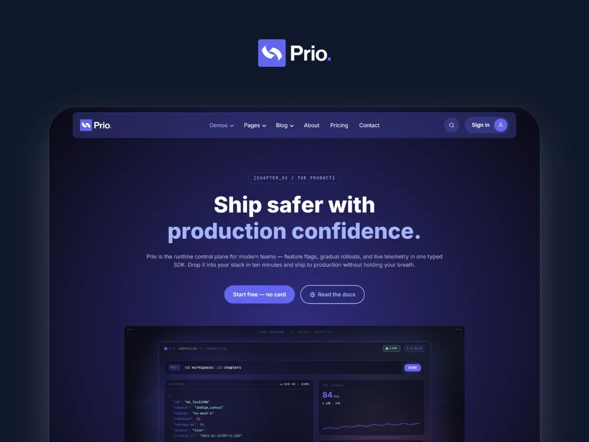 Prio — SaaS WordPress theme