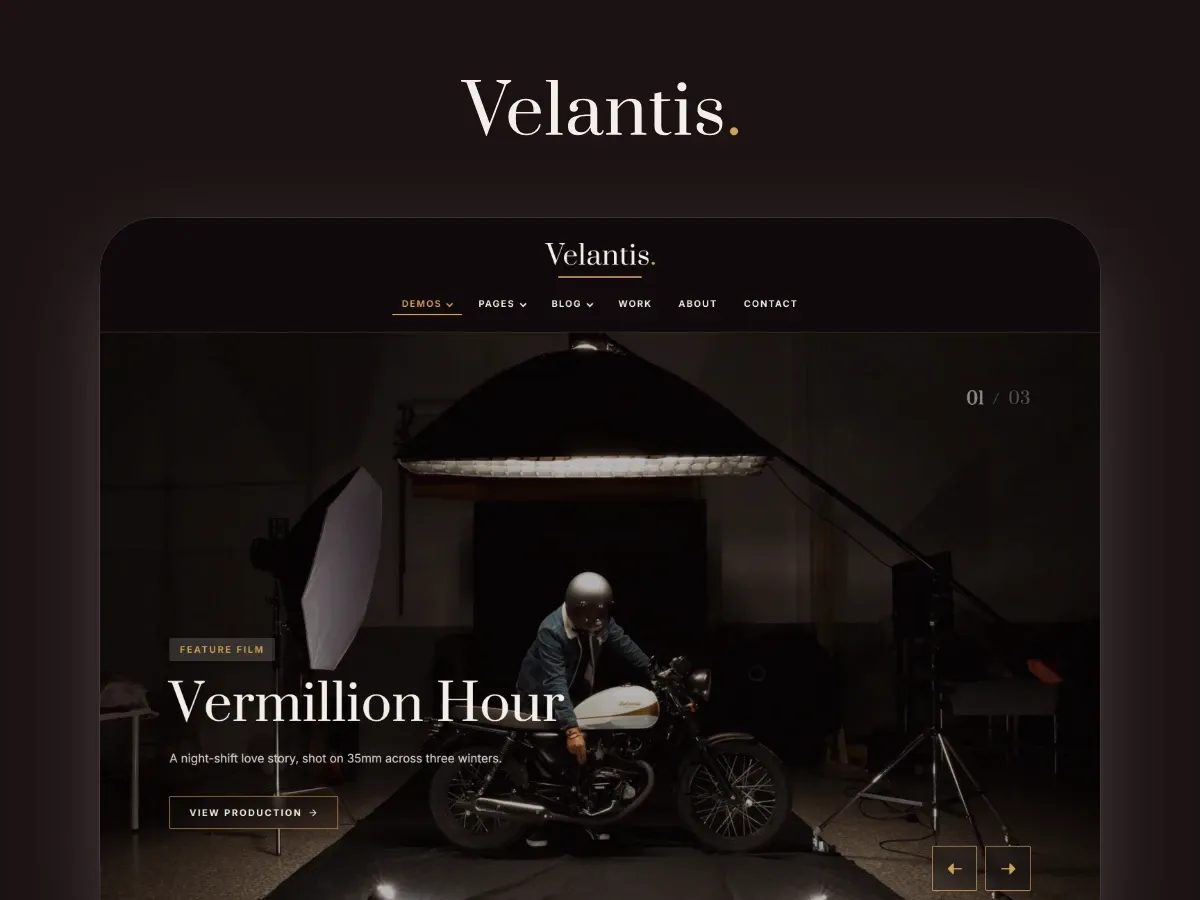 Velantis — Film Production WordPress theme